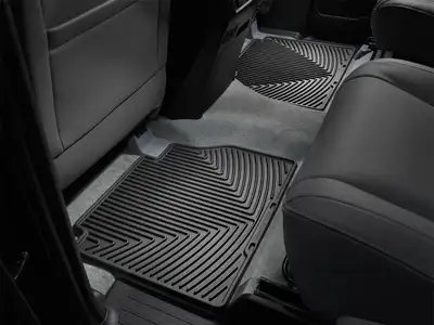 Weathertech 2008 + Toyota Sequoia Black Rear Rubber Mats 2nd Row all configurations / 2007 + Toyota Tundra Black Rear Rubber Mats Fits both cabs / 2007 + Toyota Tundra Black Rear Rubber Mats All Configurations