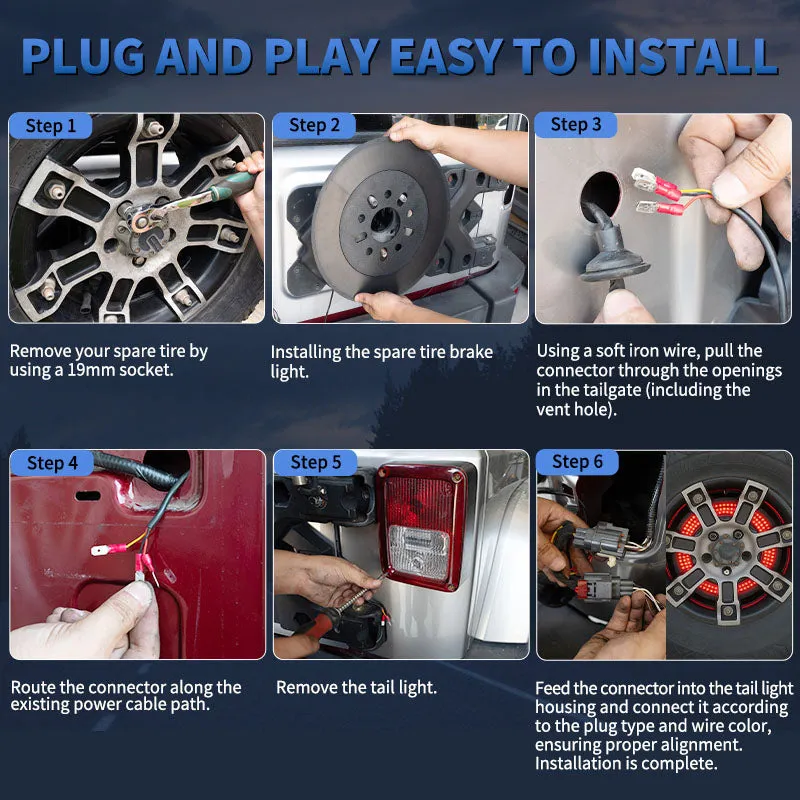 Full-Surface LED Jeep Spare Tire Light with Brake & Reverse Function for Wrangler JK product image