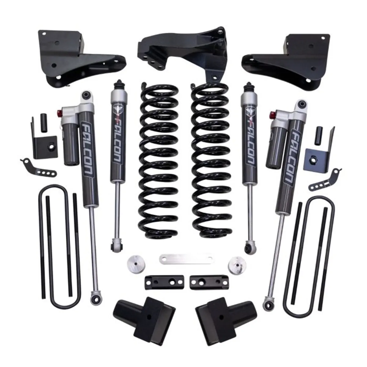 4ft. Coil Spring Lift Kit with Falcon 2.1 Front/Rear Shocks; Radius Drops; and Front Track Bar Bracket product image