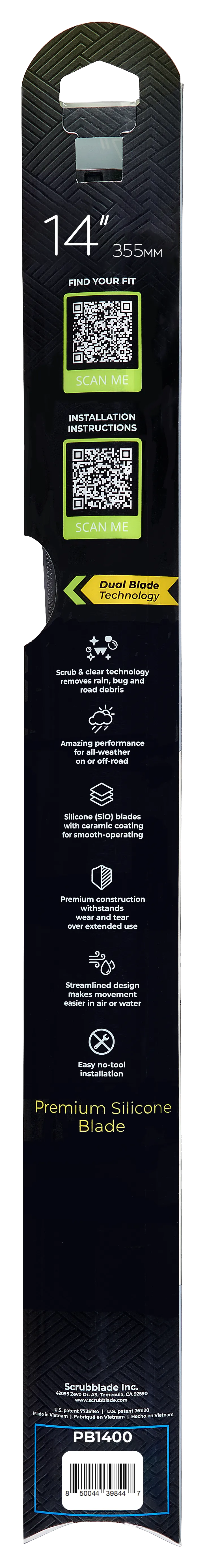 Scrubblade - 14 350mm Black Edition Silicone Wiper Blade - PB1400 product image