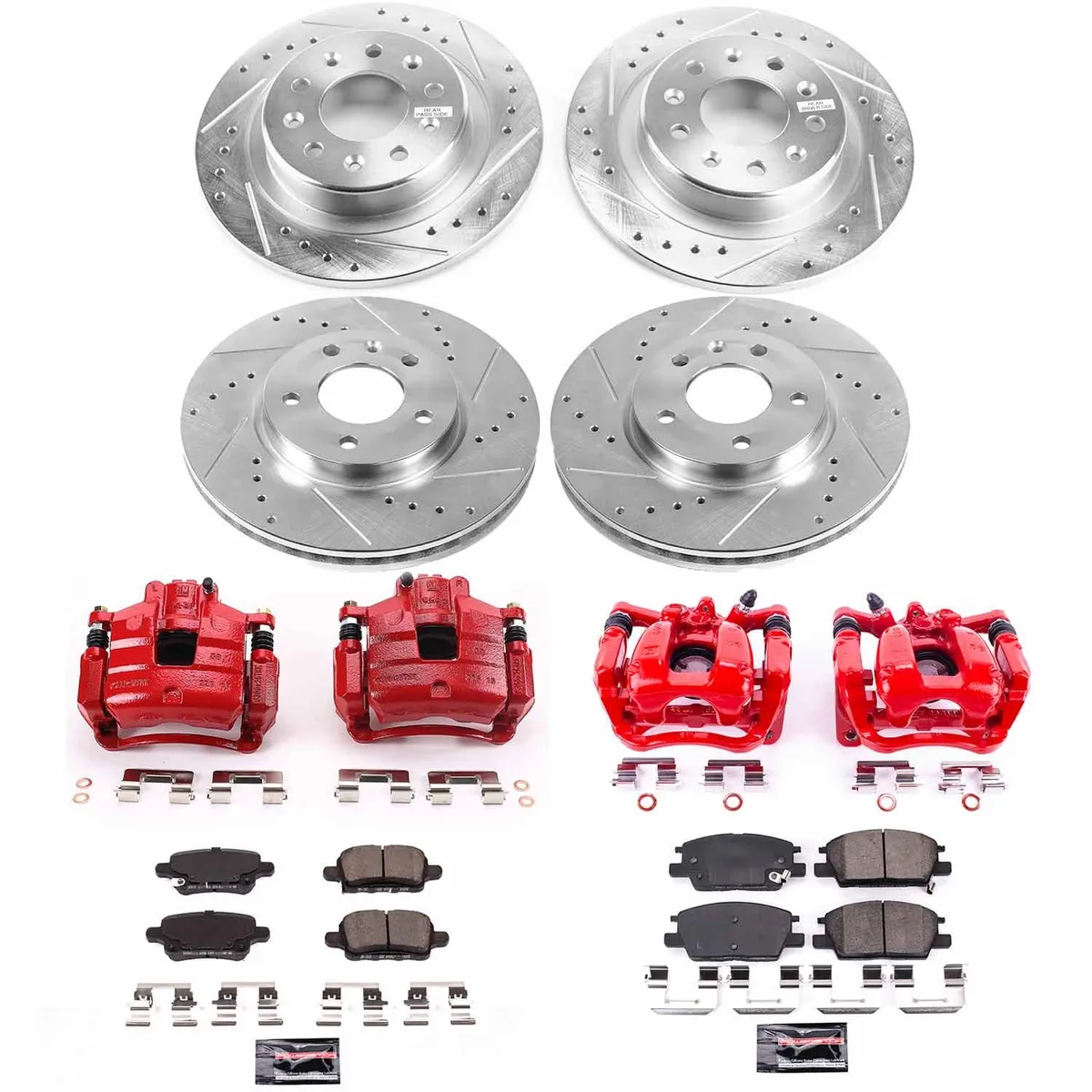 Z23 Evolution Sport Upgrade Kit: Drilled/Slotted Rotors; Carbon-Fiber Ceramic Pads; Powder Coated Calipers product image