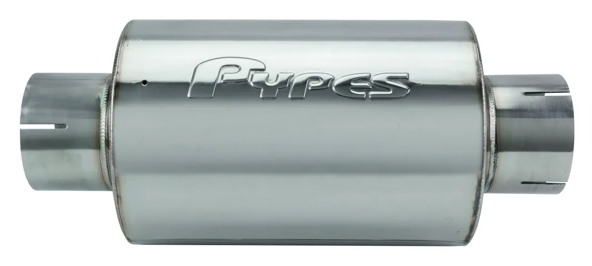 Pypes Performance exhaust M-80 Series Muffler 3 in Round 6 in Width Hardware Not Incl Polished 304 Stainless Steel Pypes Exhaust