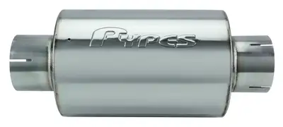 Pypes Performance exhaust M-80 Series Muffler 3 in Round 6 in Width Hardware Not Incl Polished 304 Stainless Steel Pypes Exhaust