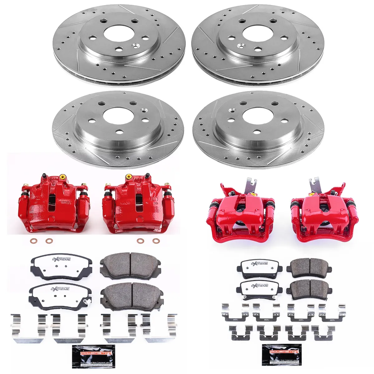 Z26 Street Warrior Upgrade Kit: Drilled/Slotted Rotors; Carbon-Fiber Ceramic Pads; Powder Coated Calipers product image