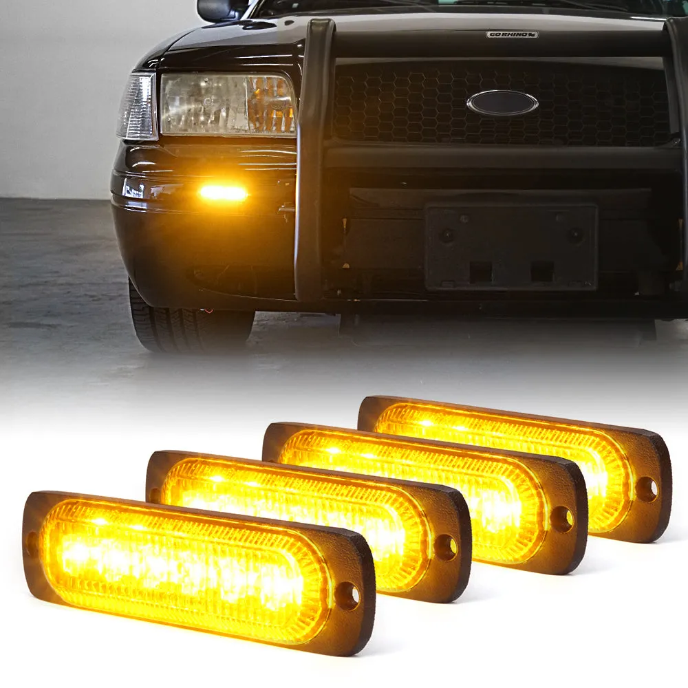Xprite Xprite Alert 6 Series 6W Flush Mount Side Marker Emergency Strobe Light - Set of 4