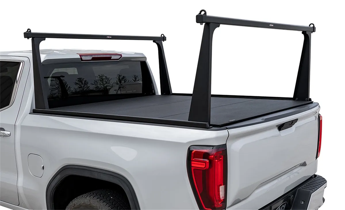 ADARAC™ Aluminum Pro Series Truck Bed Rack System; Matte Black Finish; Bolt On; Single Rail; product image