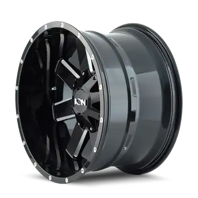 Ion Alloy Cast Aluminum Wheels 141 GB 17x9 Milled Spokes Gloss Black 5 On 127/5 On 139.7 Bolt Pattern -12 Offset ION Wheels
