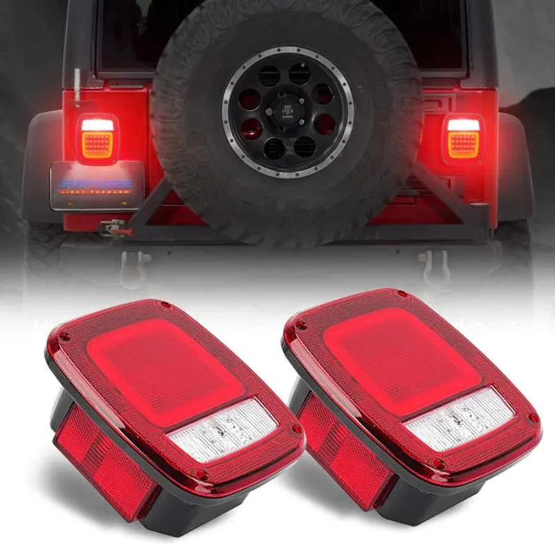 LED Factory Mart Jeep Wrangler LED Tail Light Assembly for 1979-2006 TJ YJ CJ