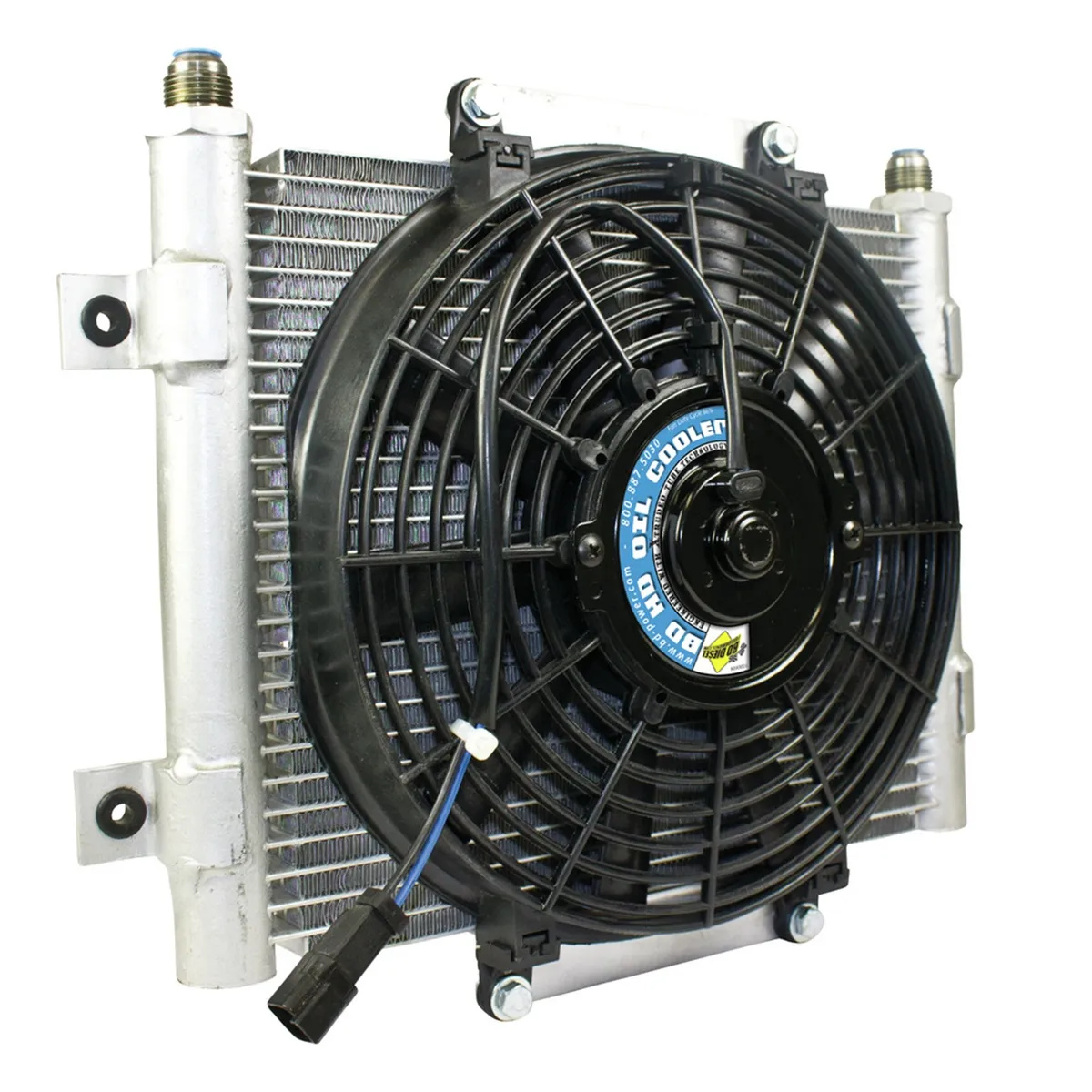 BD Diesel 1300611 BD Xtrude Transmission Cooler with Fan -10 JIC Male Connection product image