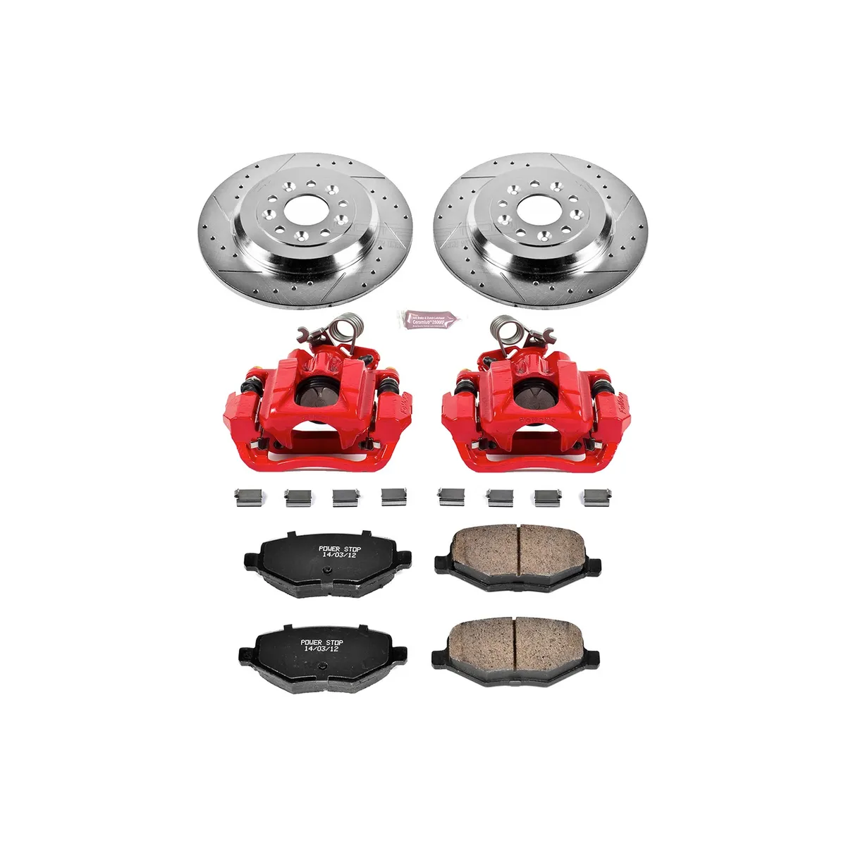 Z23 Evolution Sport Upgrade Kit: Drilled/Slotted Rotors; Carbon-Fiber Ceramic Pads; Powder Coated Calipers product image