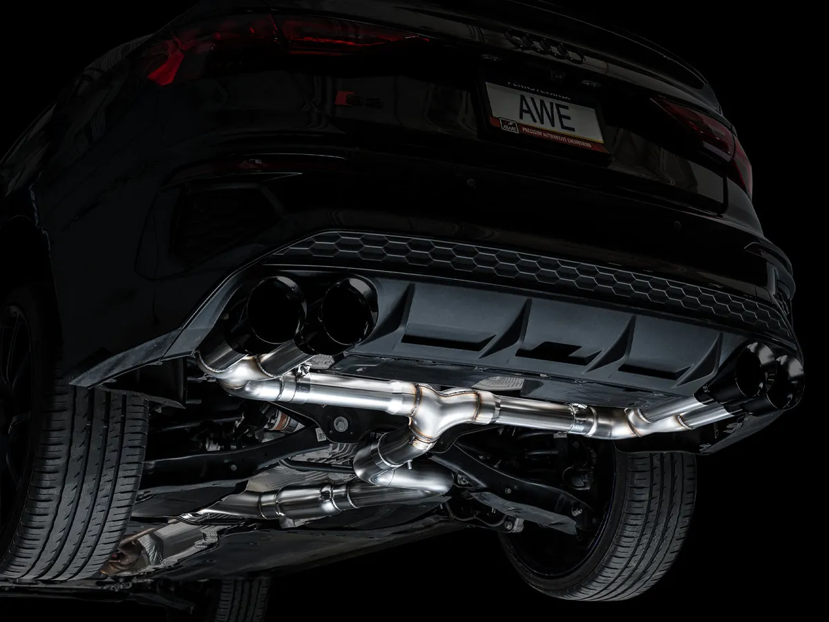 AWE Track Edition Exhaust for Audi 8Y S3 - Chrome Silver Tips product image