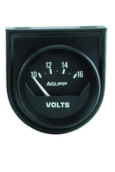 AutoMeter Gauge Console, Voltmeter, 2", 16V, Short Sweep, Black, AutoGage