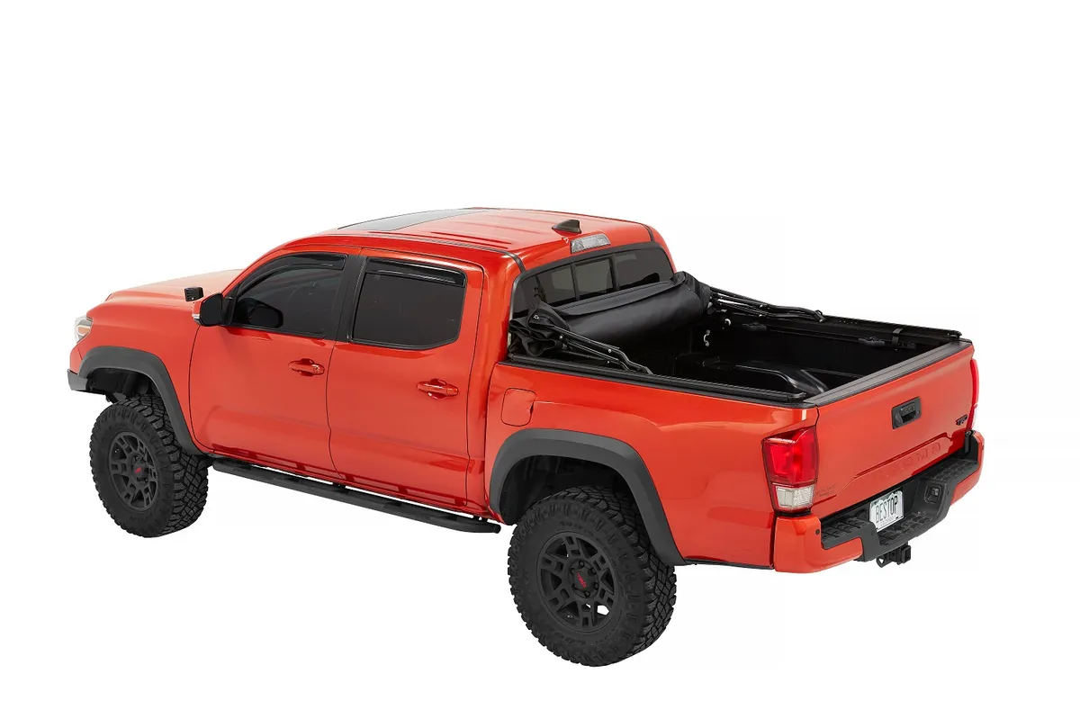 Supertop Truck Bed Cap 2 For Toyota 2016-2023 Tacoma 6.0 Foot Black Diamond PVC Coated Sailcloth No Drill Bestop product image