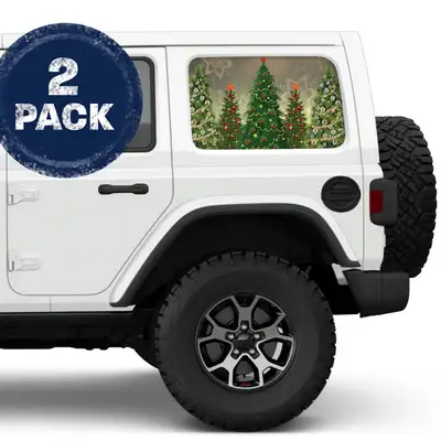 Under The Sun Inserts Xmas Tree Lights Side Windows Printed Vinyl Decal