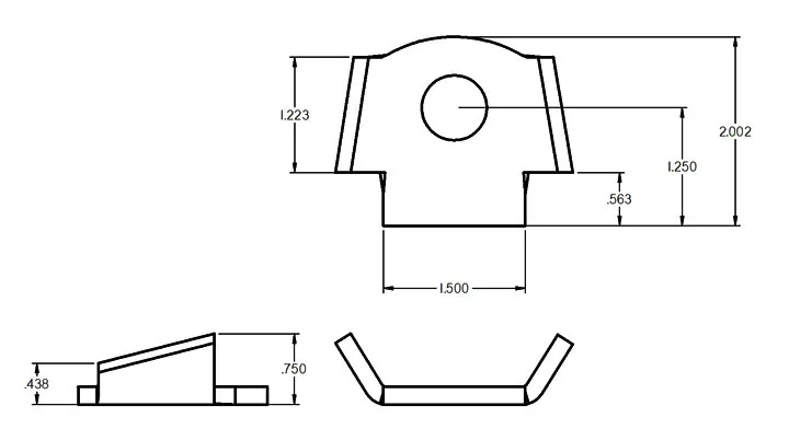 Ridetech 90000087 Shock tab with 5/8 hole. product image