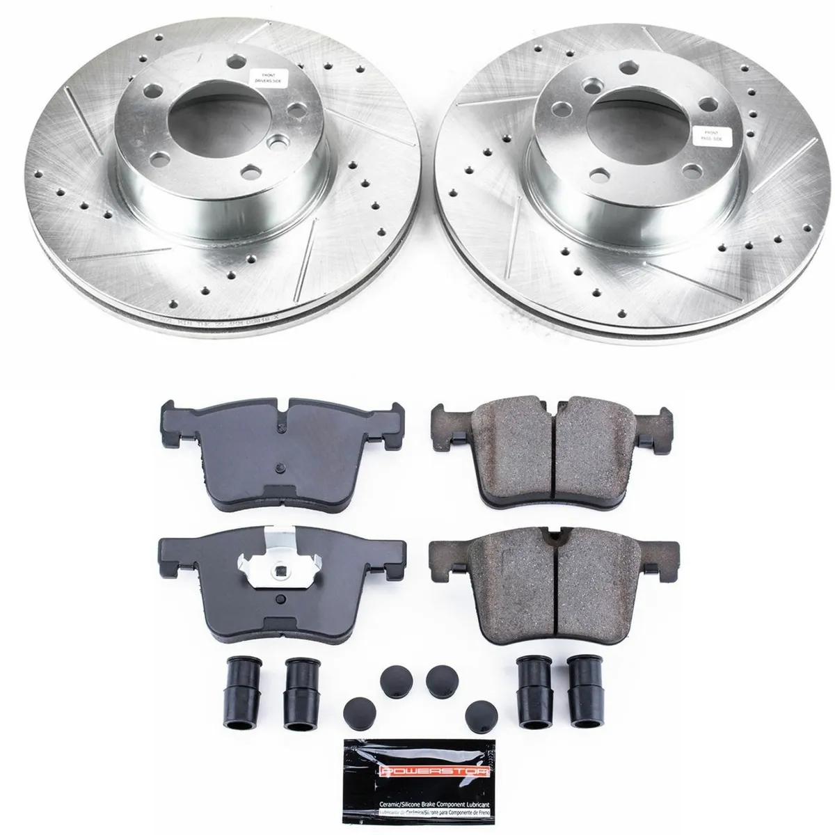 Z23 Evolution Sport Upgrade Kit: Drilled/Slotted Rotors; Carbon-Fiber Ceramic Pads W/Hardware; Pad Sensors product image