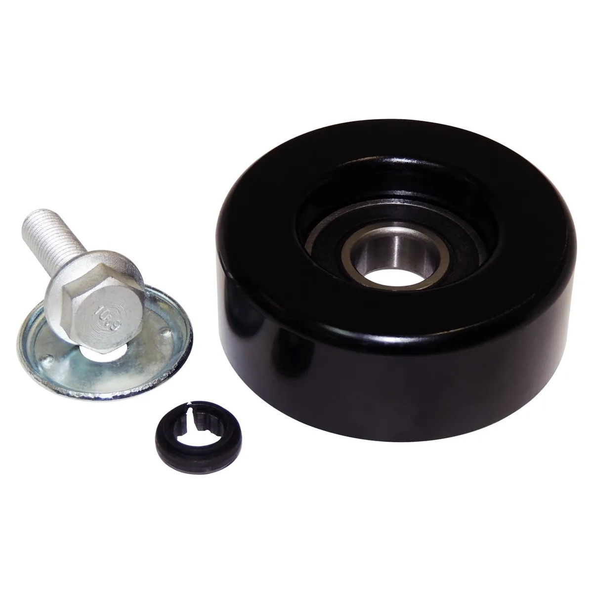 Drive Belt Idler Pulley; For Use w/ 2007-18 Jeep JK Wrangler/ 2008-12 KK Liberty/ 2007-09 Dodge Nitro; w/ 2.8L Diesel Engine; Smooth; Top Idler; product image