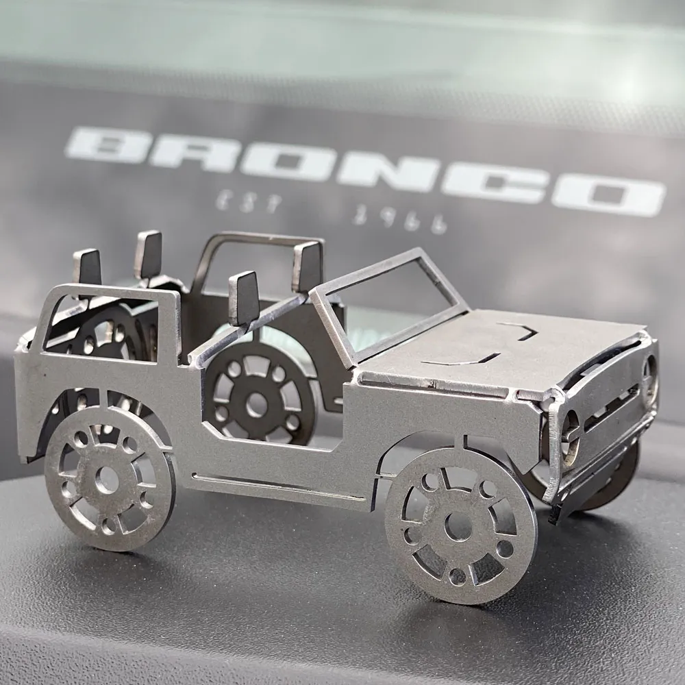 Bronco Business Card Holder Flat Stainless Steel Bendy Bronco Rock Slide Engineering product image