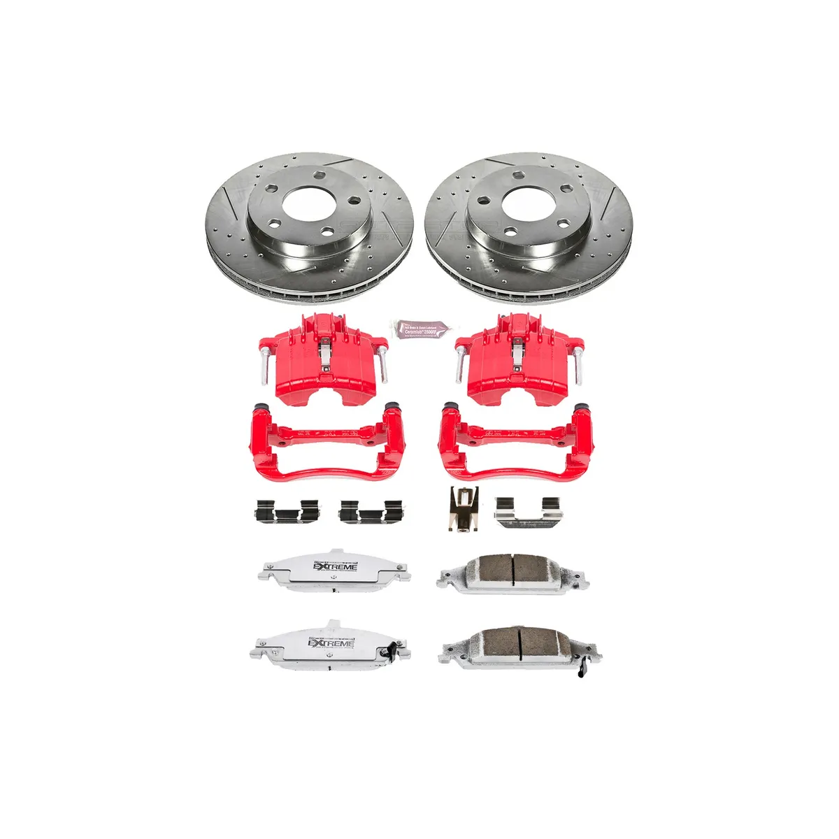 Z26 Street Warrior Upgrade Kit: Drilled/Slotted Rotors; Carbon-Fiber Ceramic Pads; Powder Coated Calipers product image