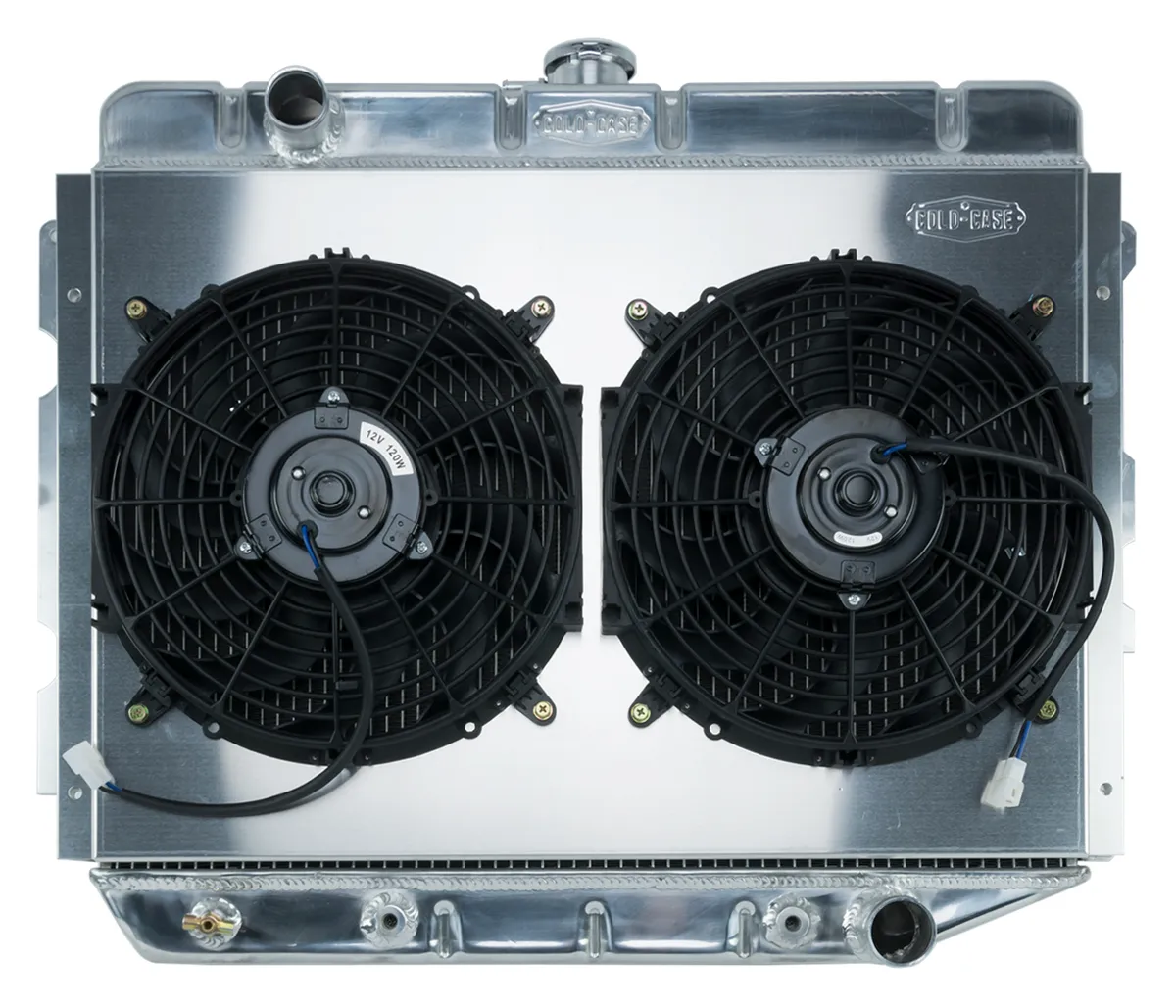 66-74 A,B,C,E Body AC Aluminum Performance Radiator And 12 Inch Dual Fan Kit AT 17x26 Inch Cold Case Radiators product image