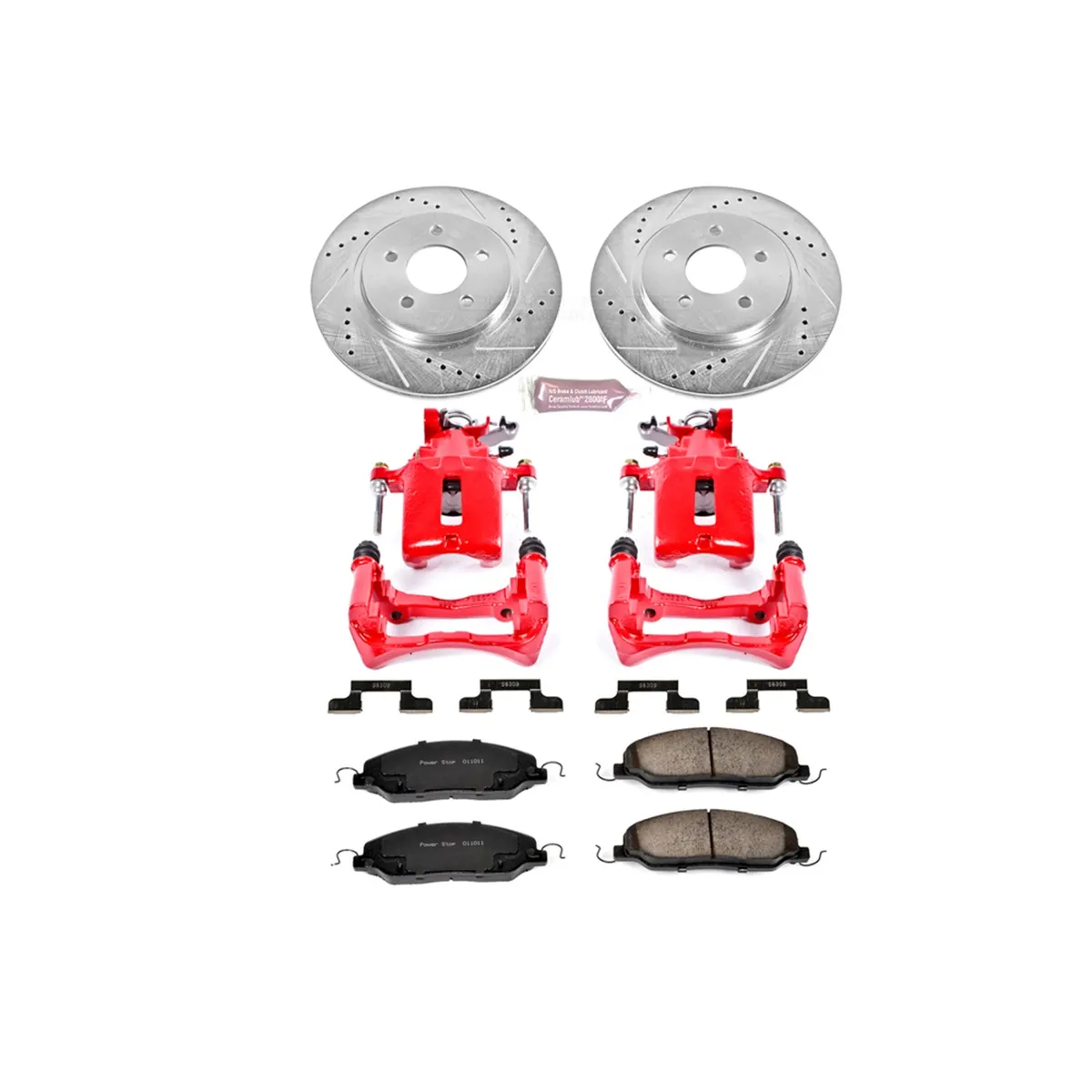 Z23 Evolution Sport Upgrade Kit: Drilled/Slotted Rotors; Carbon-Fiber Ceramic Pads; Powder Coated Calipers product image