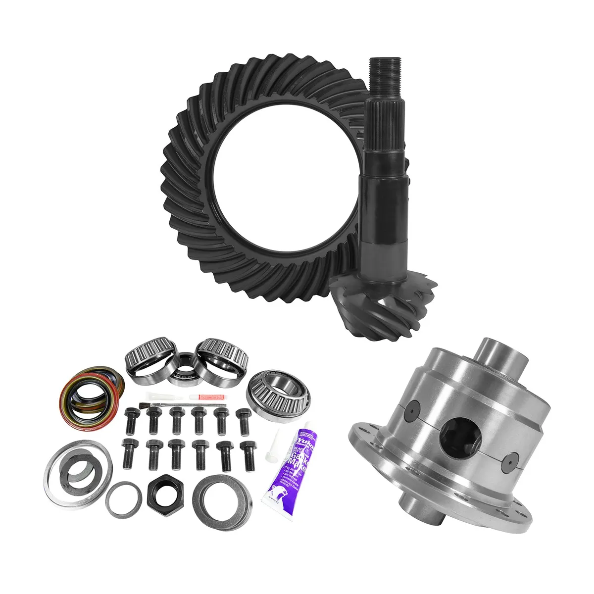 11.25 Inch Dana 80 4.30 Rear Ring & Pinion Install Kit 35 Spline Posi 4.375 Inch Bearing D80/ 11.25 Inch Dana 4.30 Rear R&P Gear/ Install Kit Package With Posi 4.375 Inch OD Head Bearing Yukon Gear product image