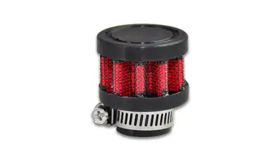 Vibrant Performance Crankcase Breather Filter; 0.625 in. Inlet ID; 1.375 in. Filter OD; 2 in. Overall H; Black;