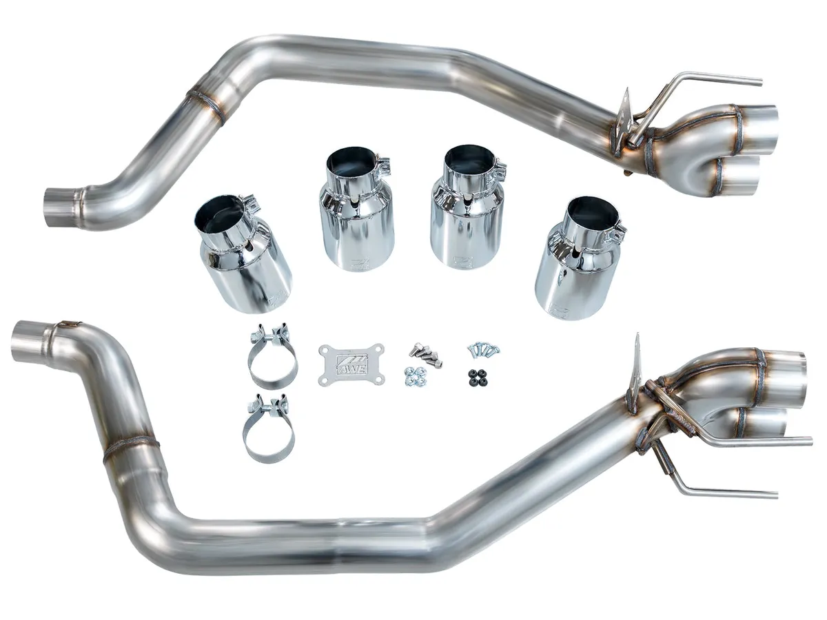 AWE Touring Edition Axleback Exhaust for C6 Chevrolet Corvette 6.0L (2005-2007) and 6.2L (2008) - Diamond Black Tips 3015-43660 product image