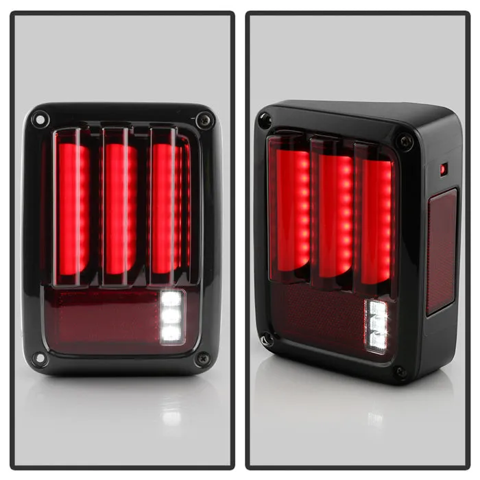 Jeep Wrangler (JK JKU) 07-18 Version 2 Light Bar Sequential Turn Signal LED Tail Lights - Red Clear product image