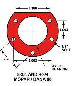 Wilwood FDLI PS P-BKit Drilled-Red MoparDana 2.36in Off wSnap Ring Brng product image