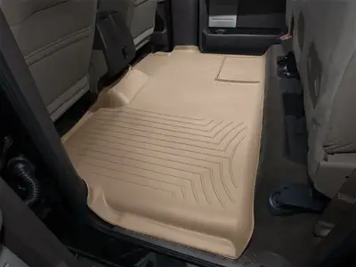 Weathertech 2009 + Ford F150 Super Crew Tan Rear FloorLiner Has labeled trims for bench seat and subwoofer