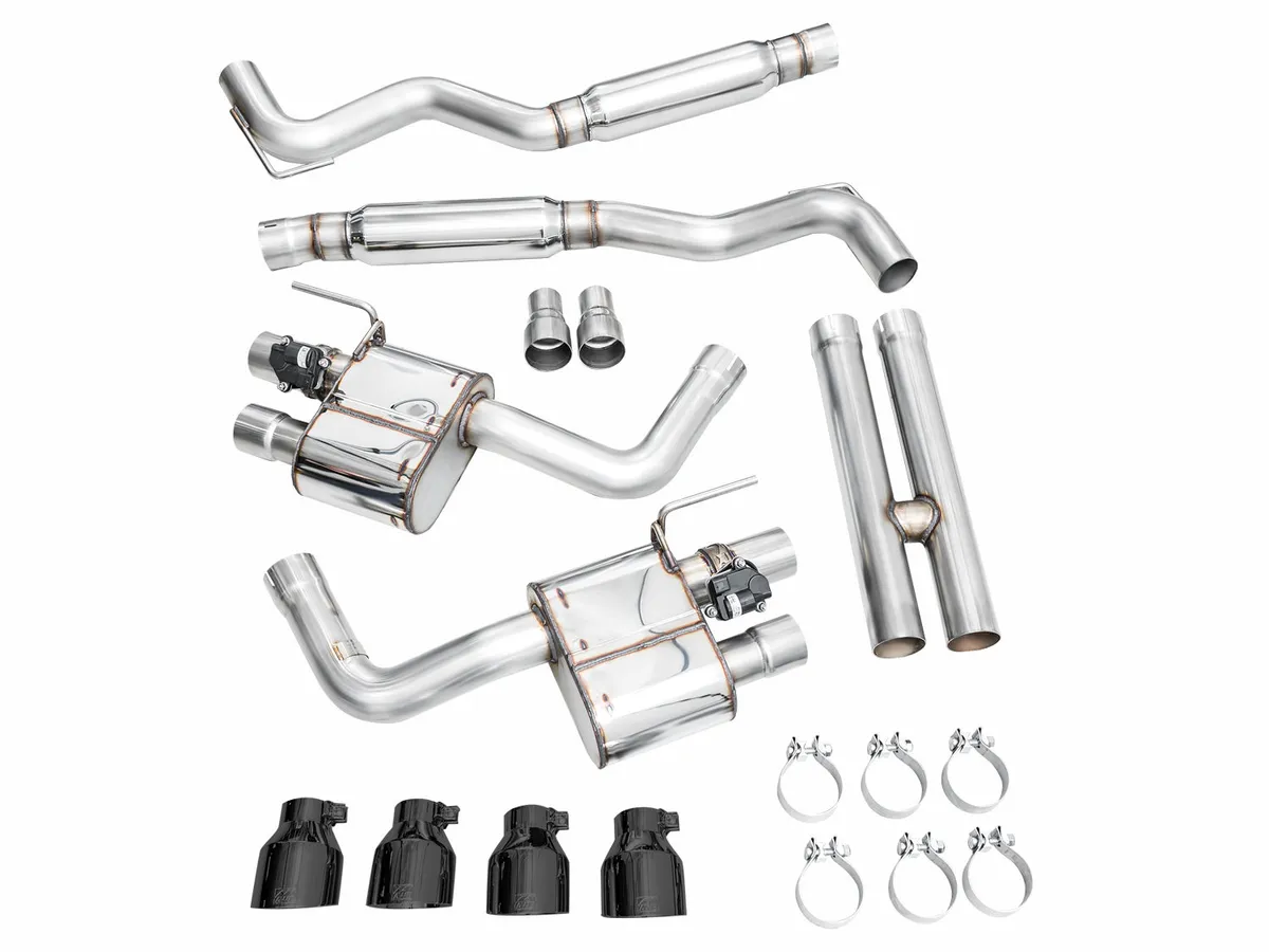 AWE SwitchPath™ Exhaust for S650 Ford Mustang GT Fastback - Quad Chrome Silver Tips product image