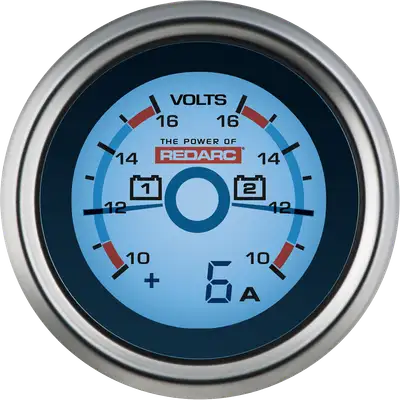 REDARC Dual Voltage 52mm Gauge With Optional Current Display