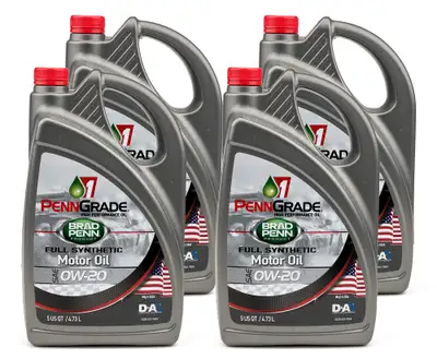 PennGrade 0w20 SAE Full Synthetic Oil Case 4x5 Qt Bottle