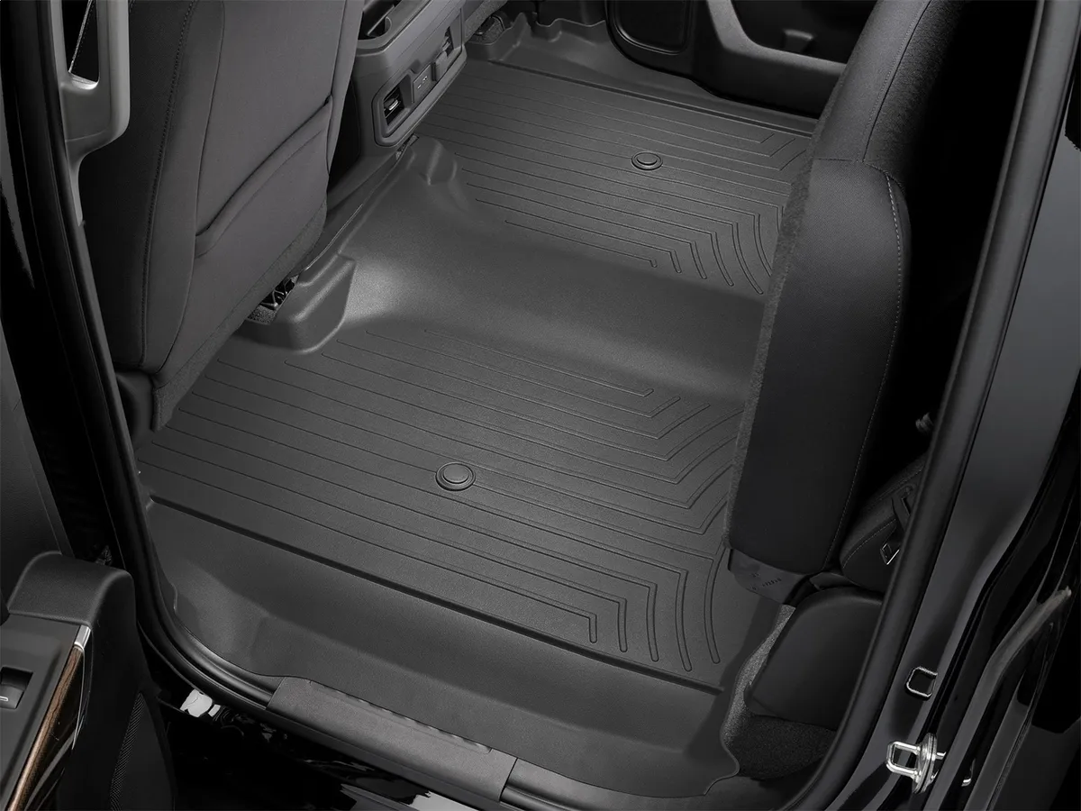 Black Rear FloorLiner GMC SierraSierra Denali 1500 Bench seats 1st row no rear carpeted storage product image