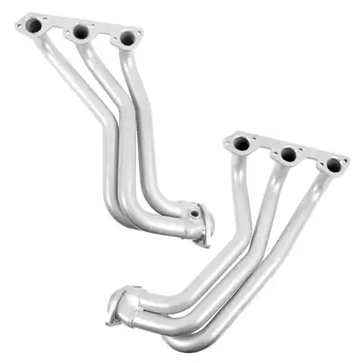 BBK Performance Jeep Wrangler 3.8 1-5/8 Long Tube Exhaust Headers With High Flow Cats Polished Silver Ceramic 07-11