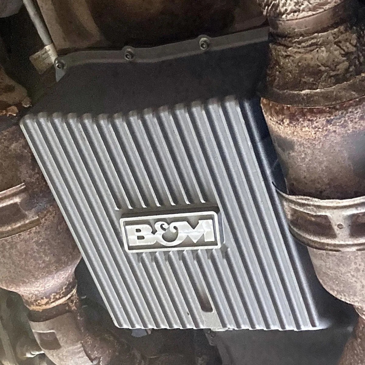 '11-21 Ford F250/F350 B&M HI-TEK Deep Transmission Pan - Natural product image