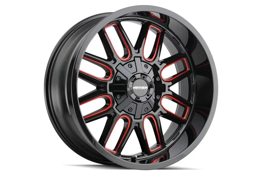 DIRTY LIFE Dirty Life Mayhem Cogent 8107 Series Wheel, 17x9 5x5/5x5.5 -12mm - Black w/ Prism Red - JL/JT/JK/CJ