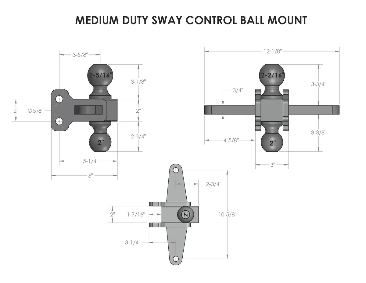 BulletProof Medium Duty Sway Control Ball Mount MDSWAYCONTROLBALL product image