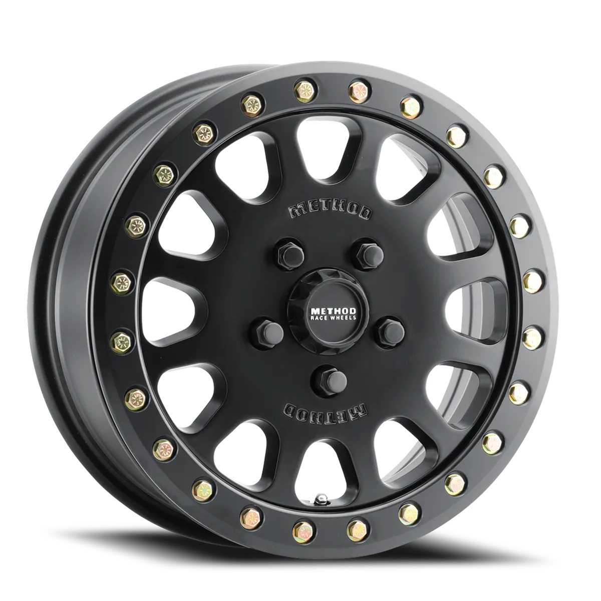 Aluminum Wheels 15x6 MR401 Beadlock UTV Bolt Pattern 5 On 114.3 Offset 49 Lip Size 0 Matte Black MB Method product image