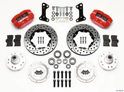 Wilwood Brakes Wilwood DP-DB Front Kit 11.00in Drilled Red 67-69 Camaro 64-72 Nova Chevelle