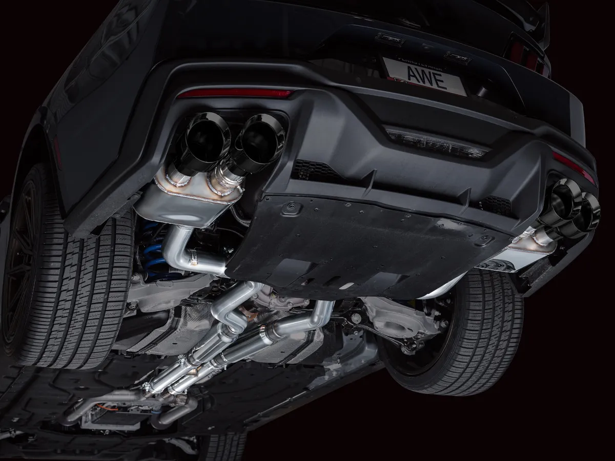 AWE SwitchPath™ Exhaust for S650 Ford Mustang Dark Horse - Quad Diamond Black Tips product image