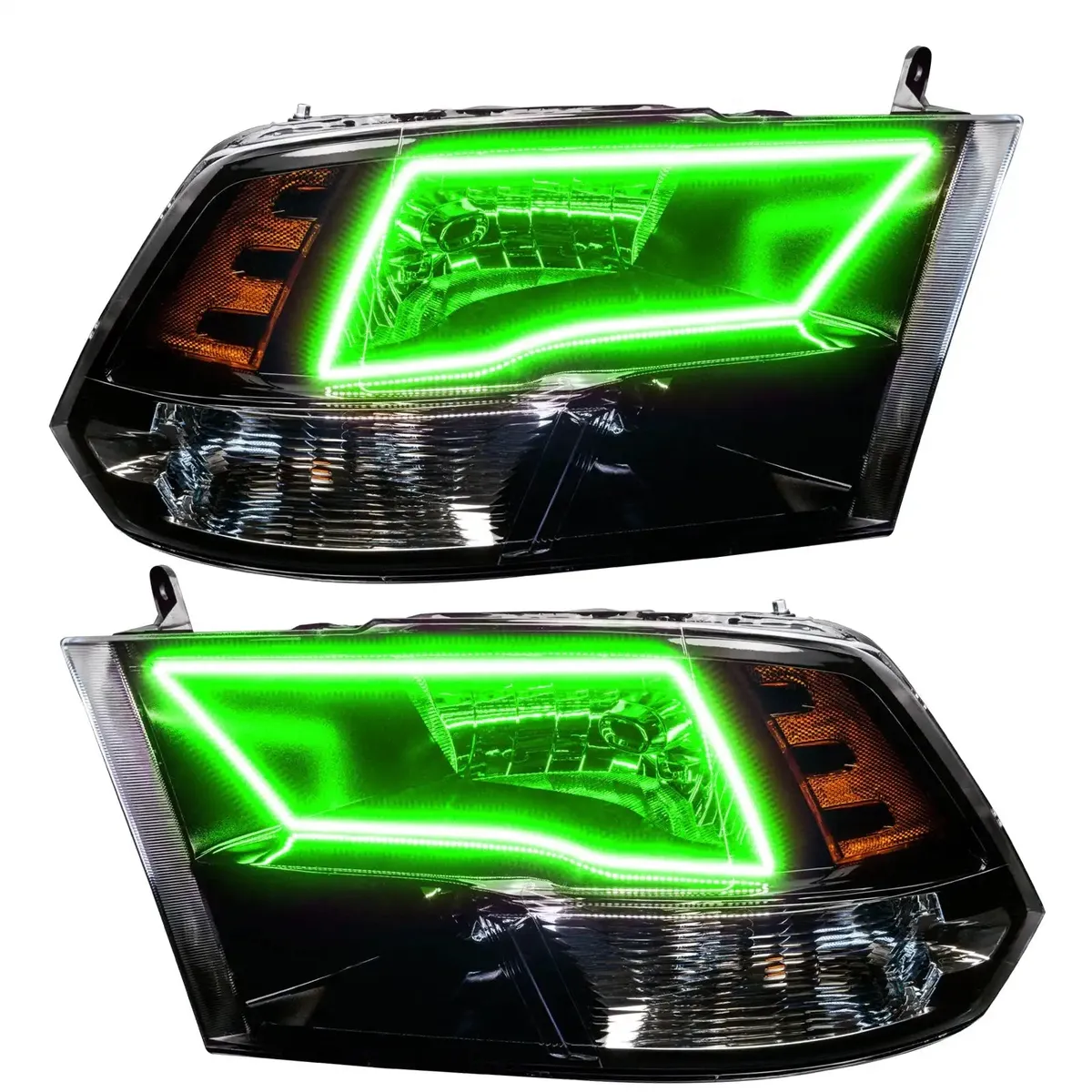 Oracle Lighting 2009-2018 RAM 1500 Sport Pre-Assembled ColorShift W Switchback Halo Heaqdlights - Black Housing product image
