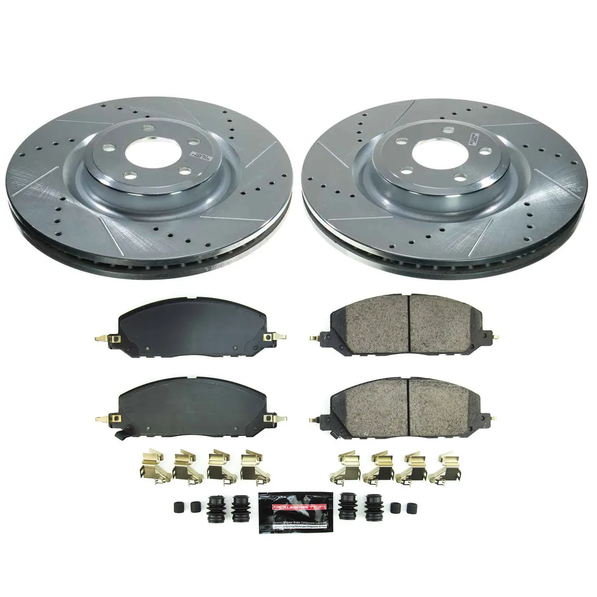 Z23 Evolution Sport Upgrade Kit: Drilled/Slotted Rotors; Carbon-Fiber Ceramic Pads W/Hardware product image