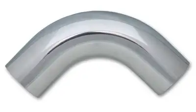 Vibrant Performance 90 Degree Aluminum Bend; 3.25 in. O.D.; 3.25in. Centerline Radius; 5 in. Leg Length From Targent; 2MM Wall Thickness; 6063 Aluminum; Polished;