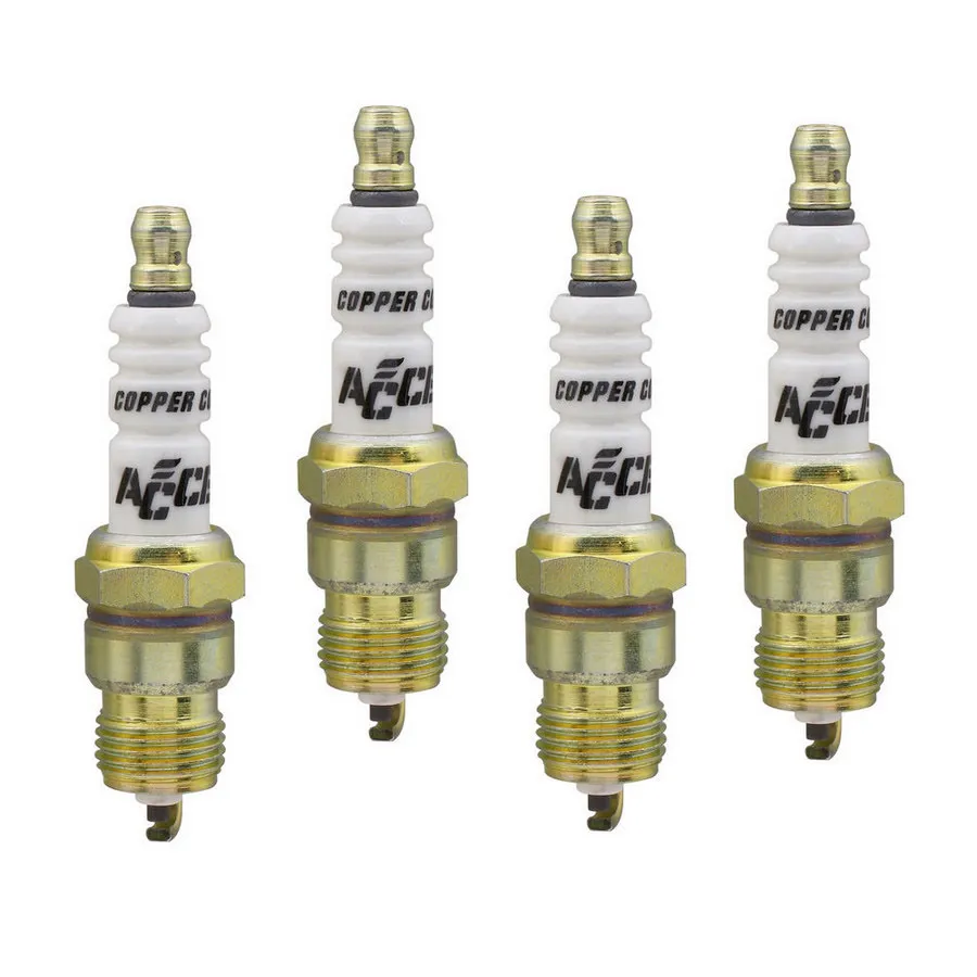 ACCEL HP Copper Spark Plug - Shorty - 14mm Thread - .460 in Reach - Tapered Seat - Non-Resistor - 4 Pack