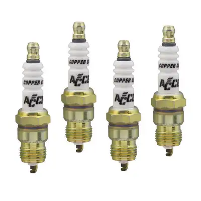 ACCEL HP Copper Spark Plug - Shorty - 14mm Thread - .460 in Reach - Tapered Seat - Non-Resistor - 4 Pack