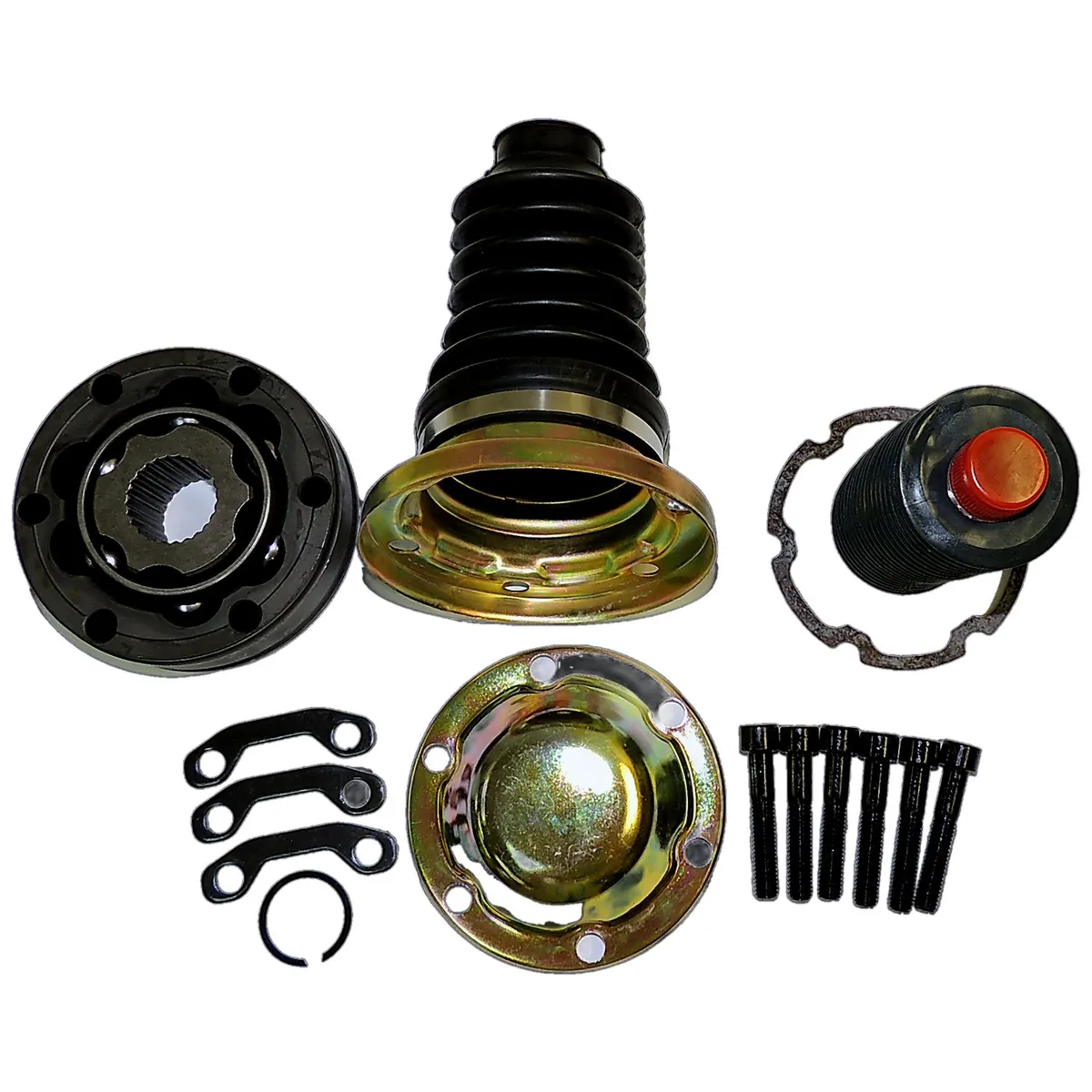 CV Joint Repair Kit; Front; Axle End; Incl. Boot/Inner And Outer Caps/CV Joint/Bolts/Straps/Grease; product image