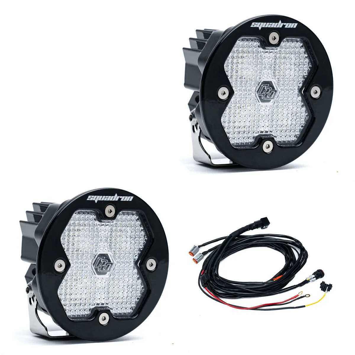 Squadron-R 2.0 Sport Black LED Auxiliary Light Pod Pair Universal Baja Amber Driving/Combo Baja Designs product image