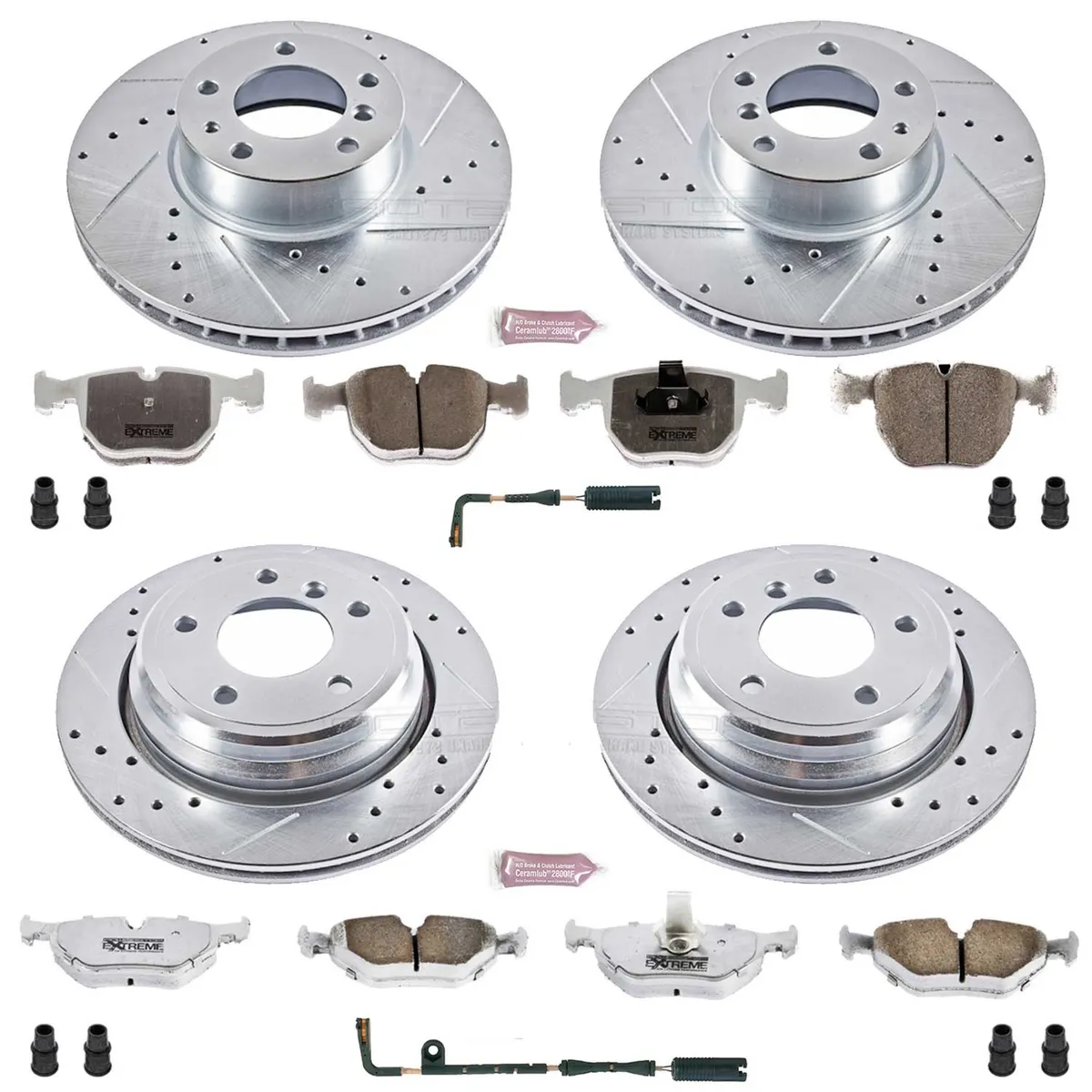 Z26 Street Warrior Upgrade Kit: Drilled/Slotted Rotors; Carbon-Fiber Ceramic Pads W/Hardware; Pad Sensors product image